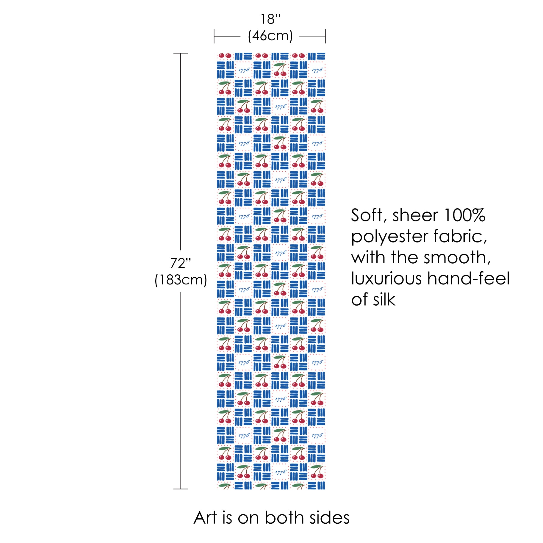 1776 Cherries Sheer Scarf