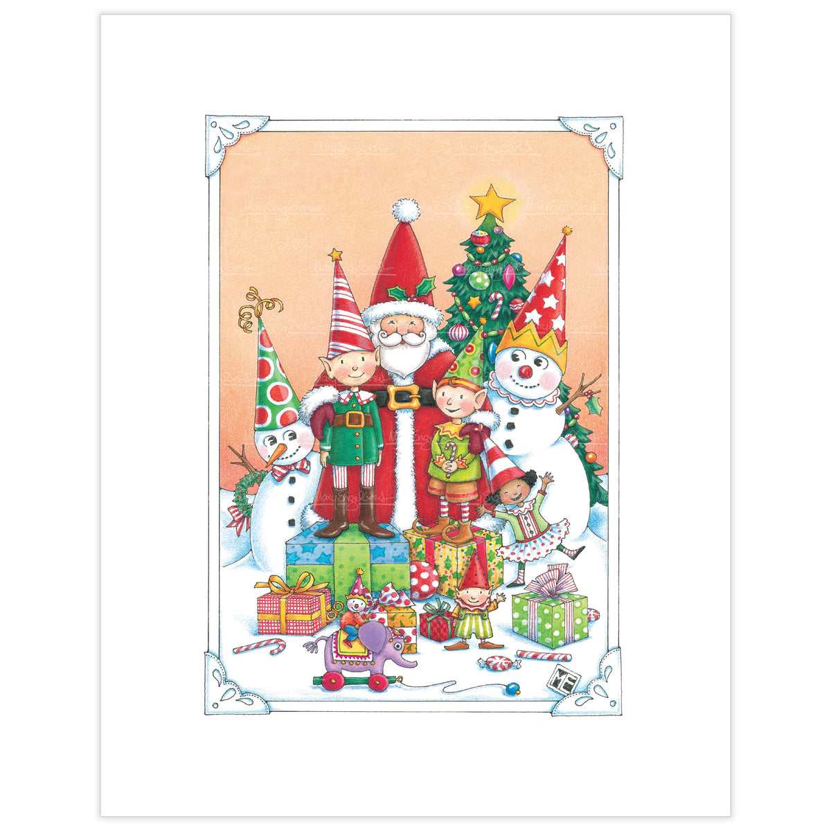 Santa & Elves Fine Art Print