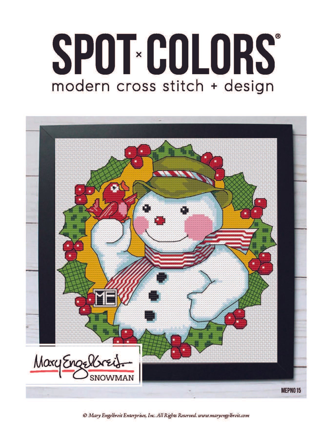 Snowman Wreath Cross Stitch Leaflet