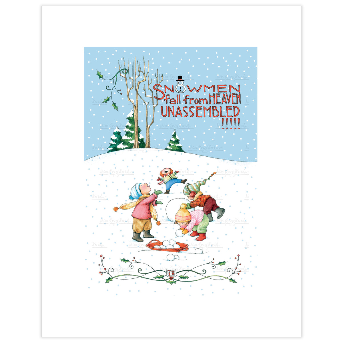 Snowmen Unassembled Fine Art Print