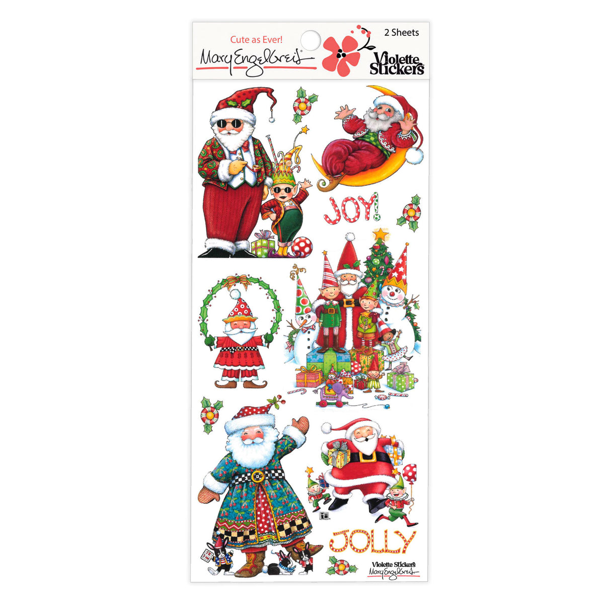 Mary's Jolly Santas Sticker Sheet
