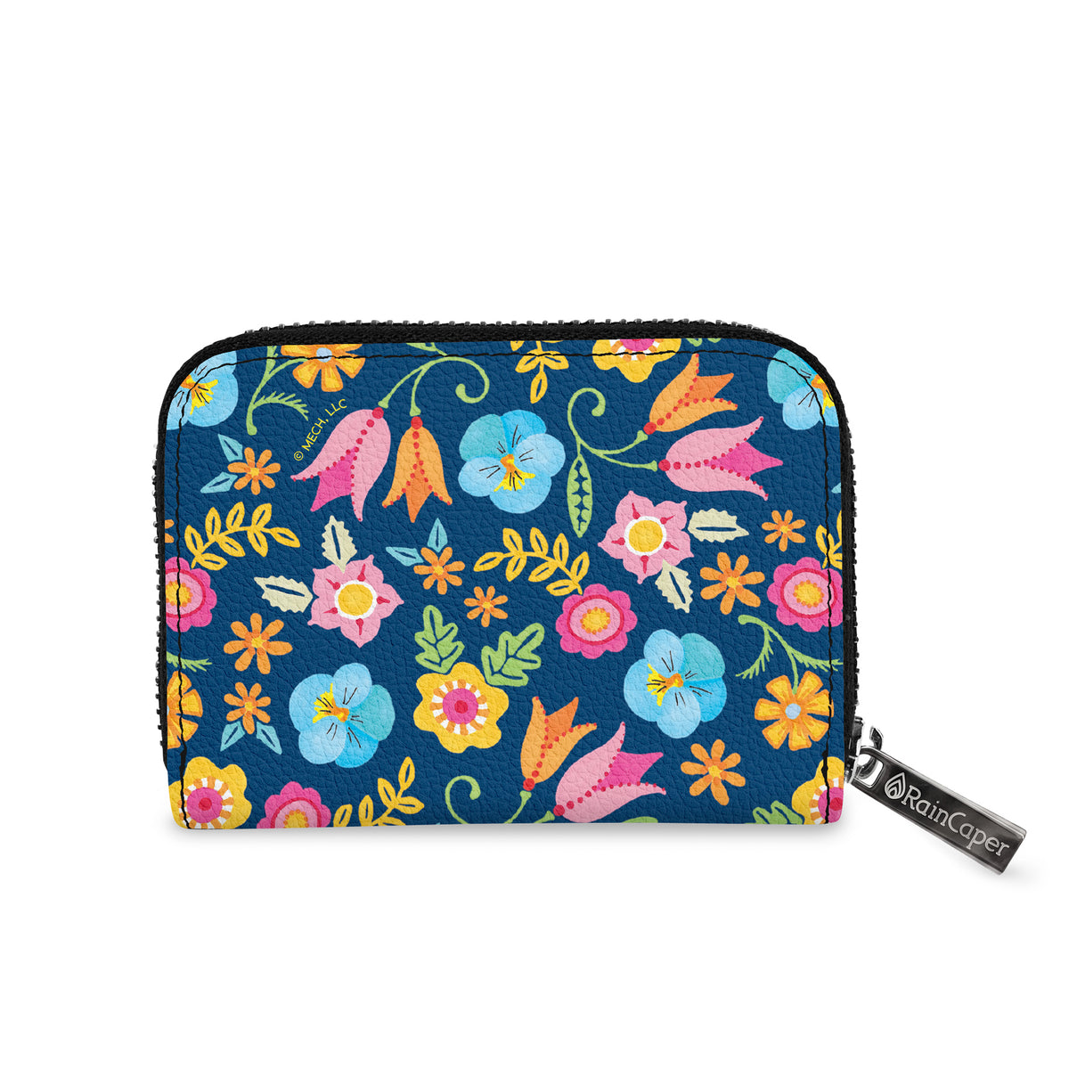 Tropical Flower Toss Armored Zipper Wallet