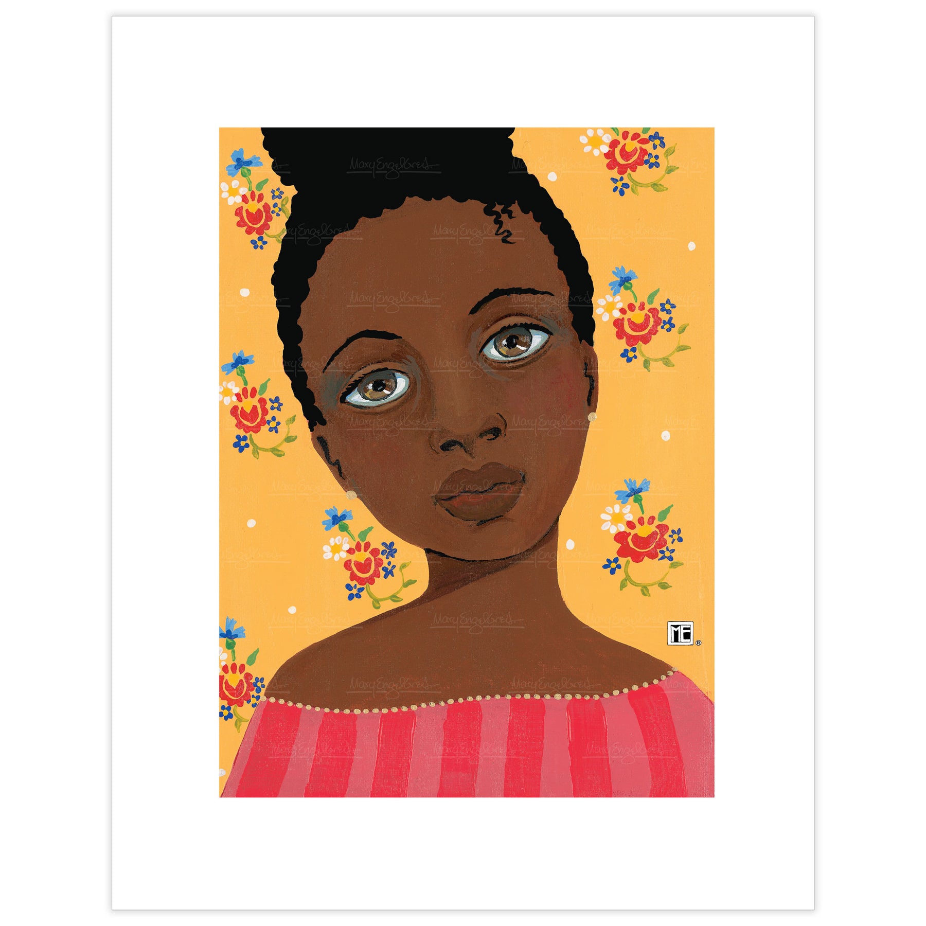 Young Woman with Wallpaper Fine Art Print