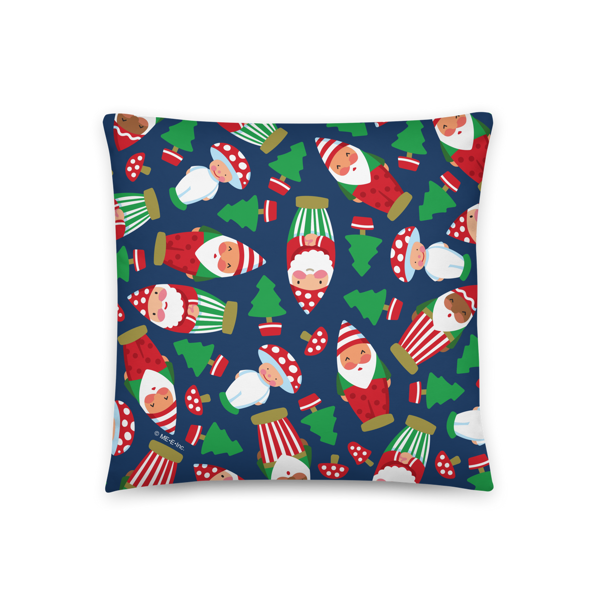 Navy Woodland Christmas Pillow