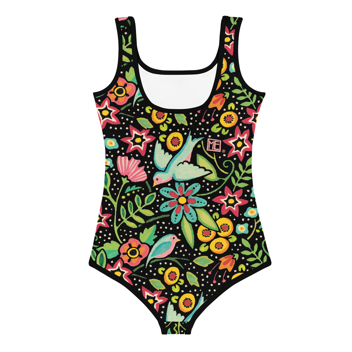 Birds Amidst Flowers Kids Swimsuit