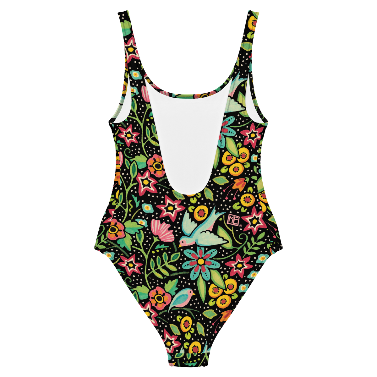 Birds Amidst Flowers One-Piece Swimsuit