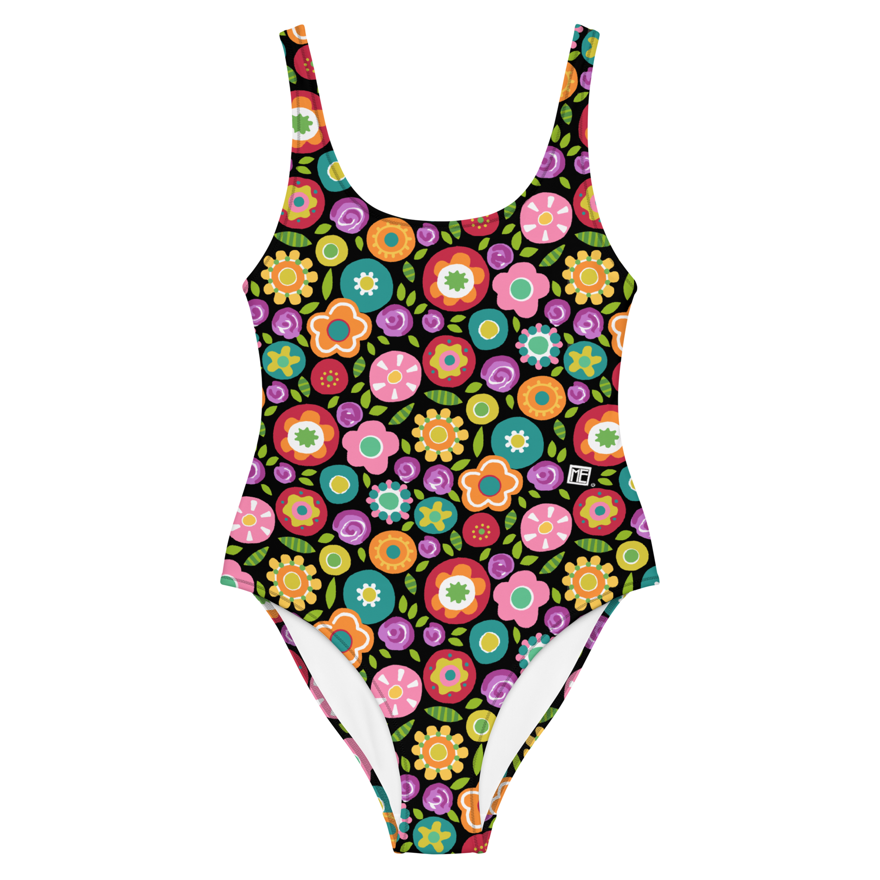 Rainbow Floral One-Piece Swimsuit