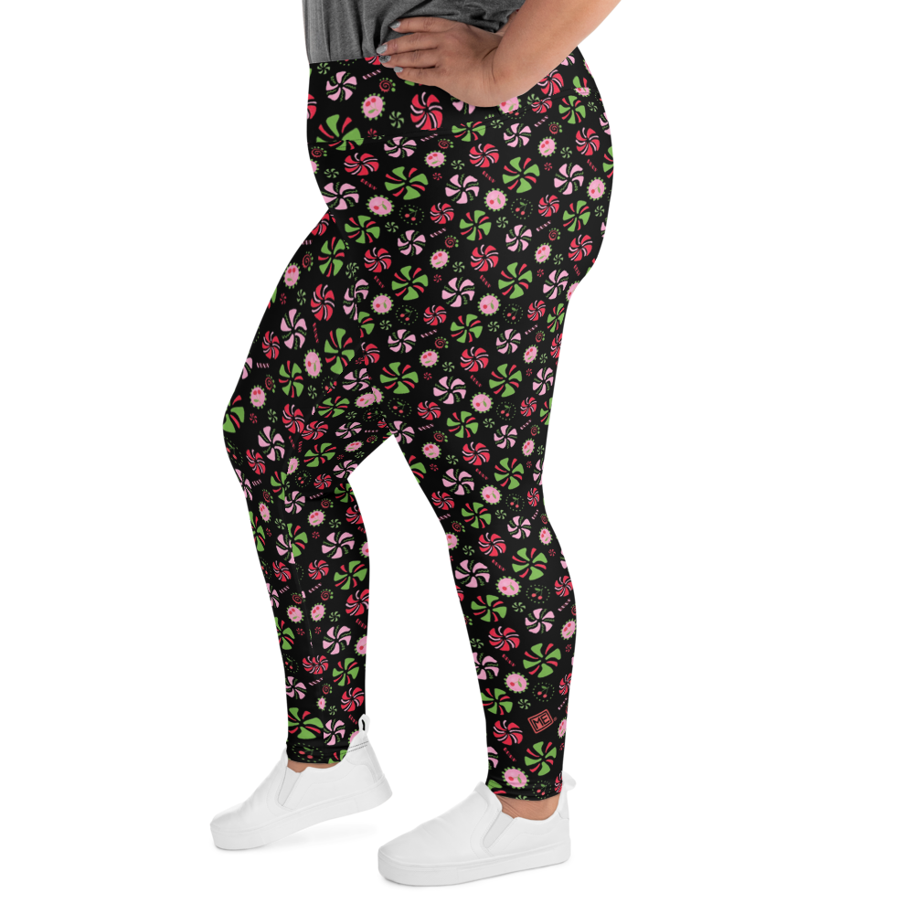 Funky Peppermint Plus Size Leggings