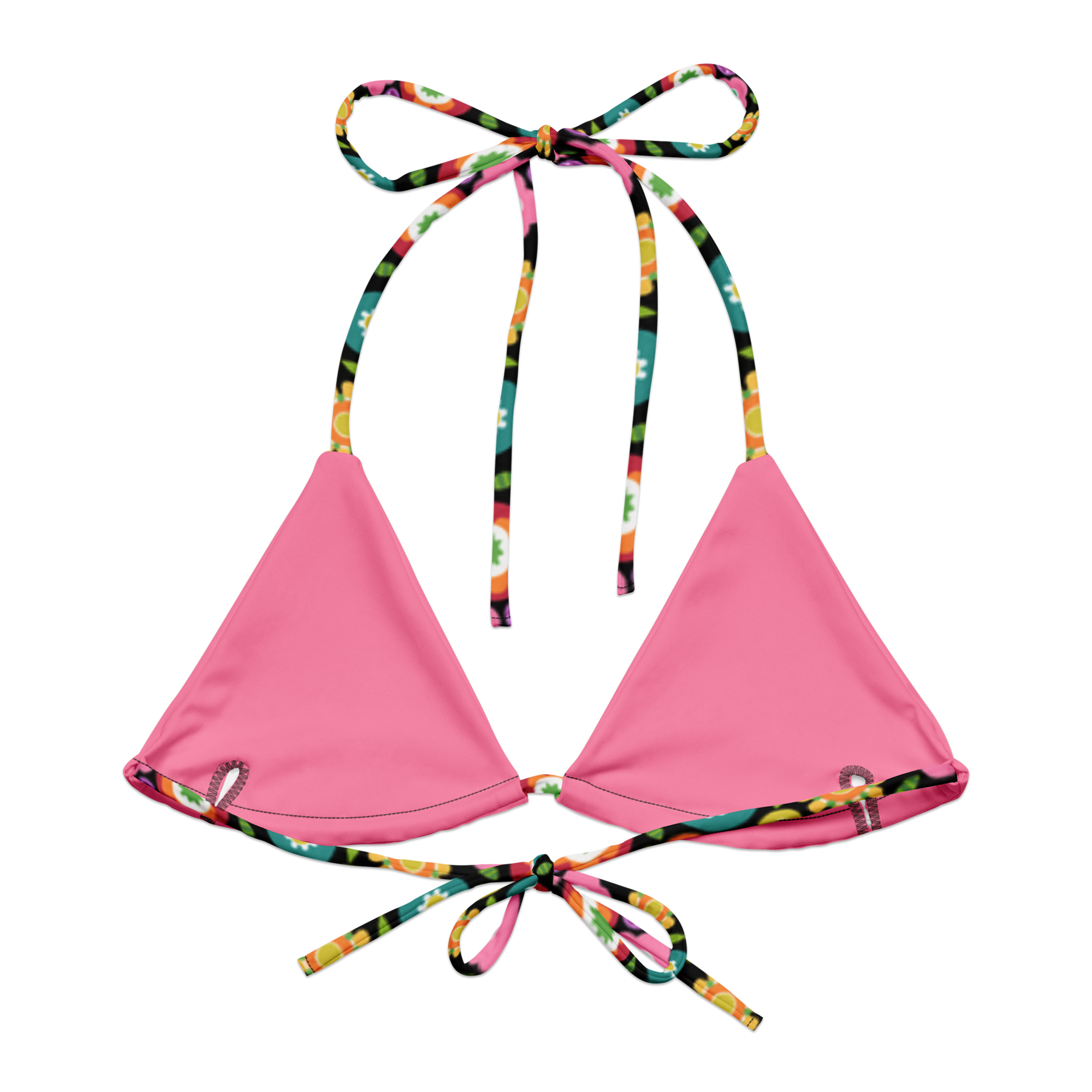 Rainbow Floral String Bikini Top