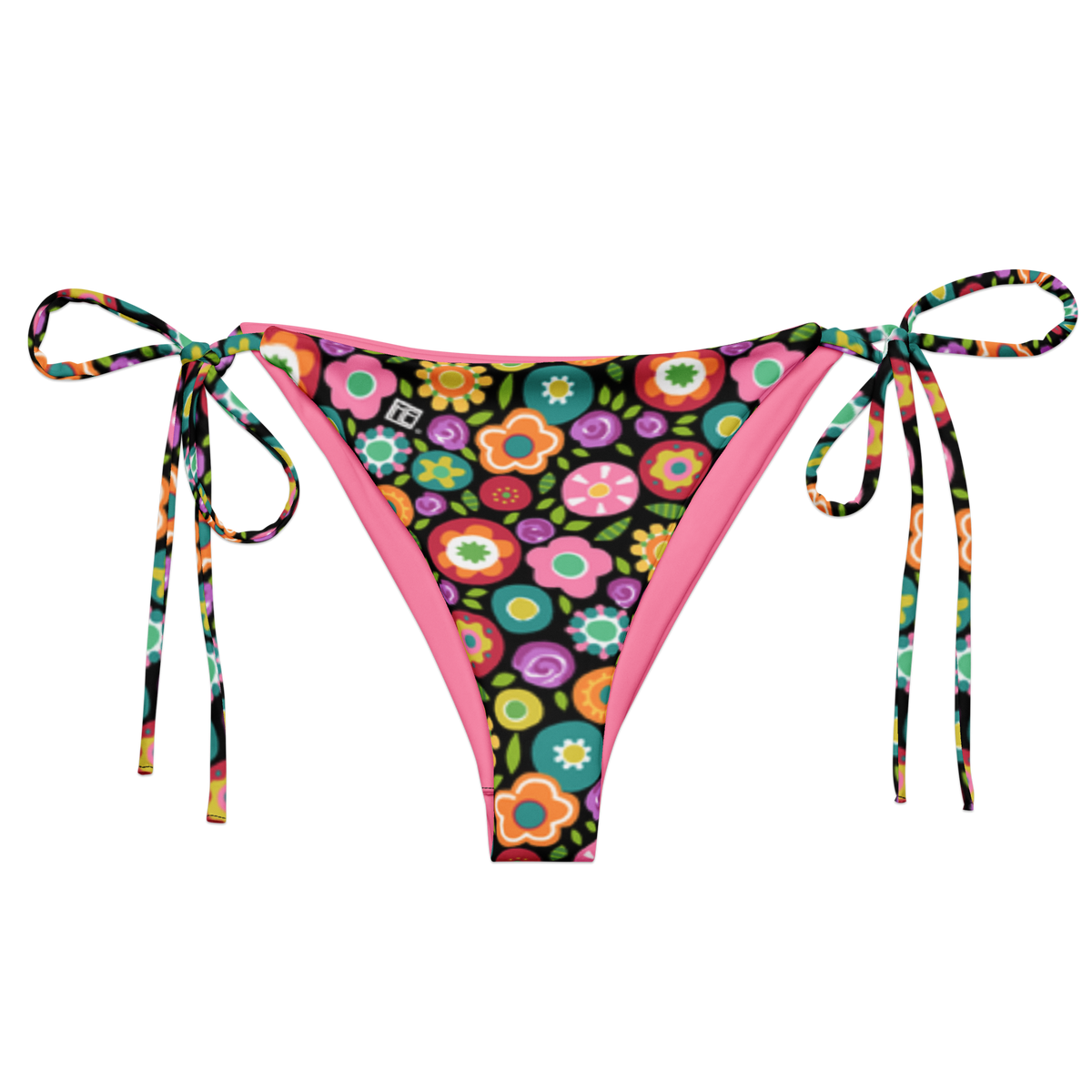 Rainbow Floral String Bikini Bottom
