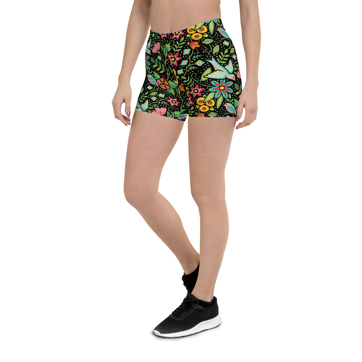 Birds Amidst Flowers Shorts