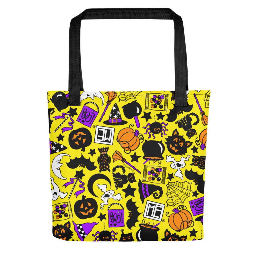 Yellow Halloween Icons Tote Bag