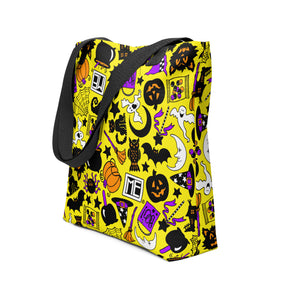 Yellow Halloween Icons Tote Bag