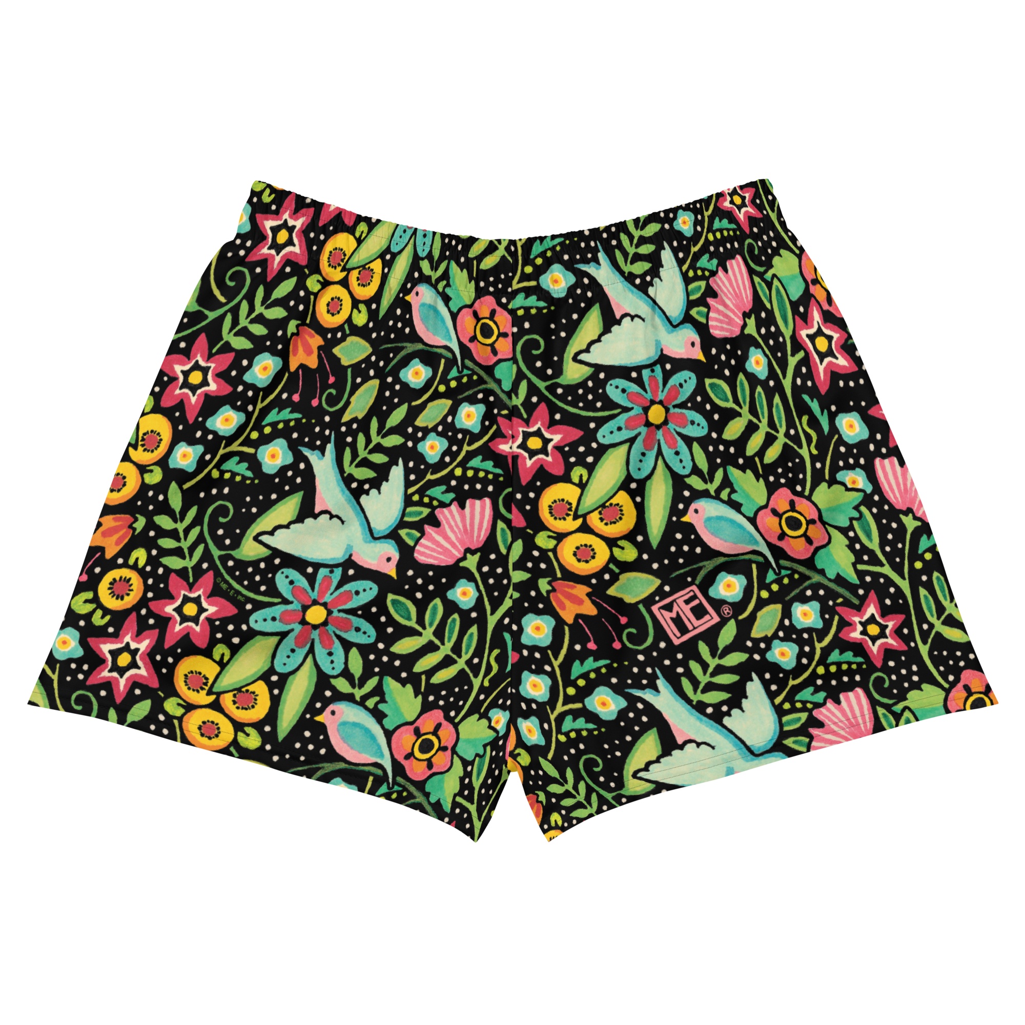 Birds Amidst Flowers Athletic Shorts