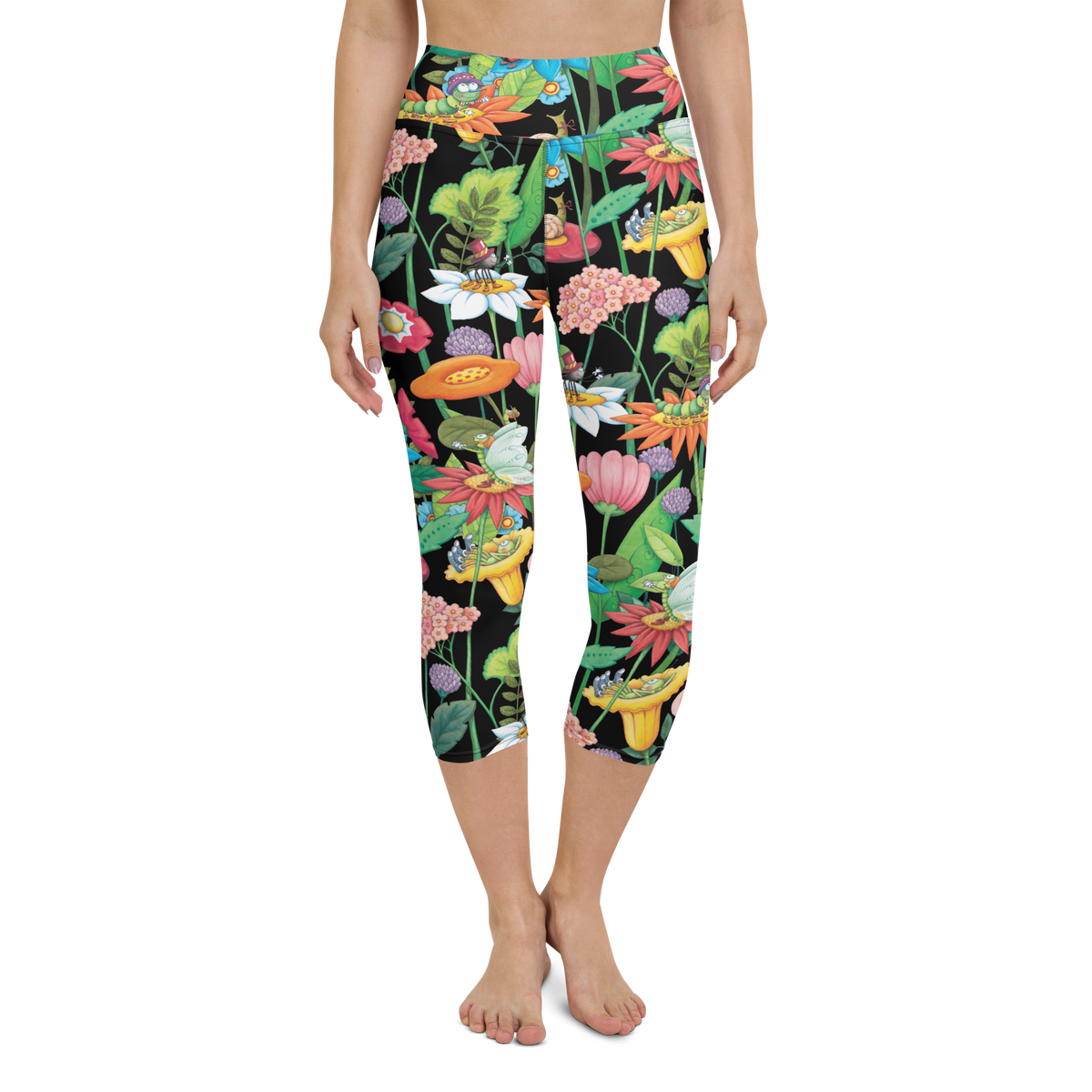 Spring Forest Yoga Capri Leggings