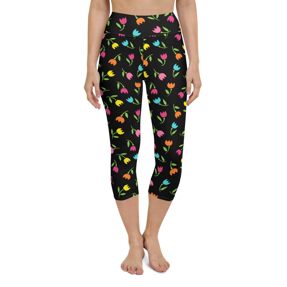 Tulips Yoga Capri Leggings