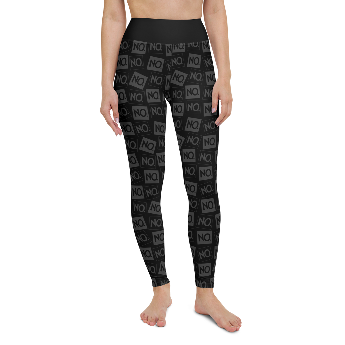 Complete Sentence Checks Charcoal Yoga Leggings