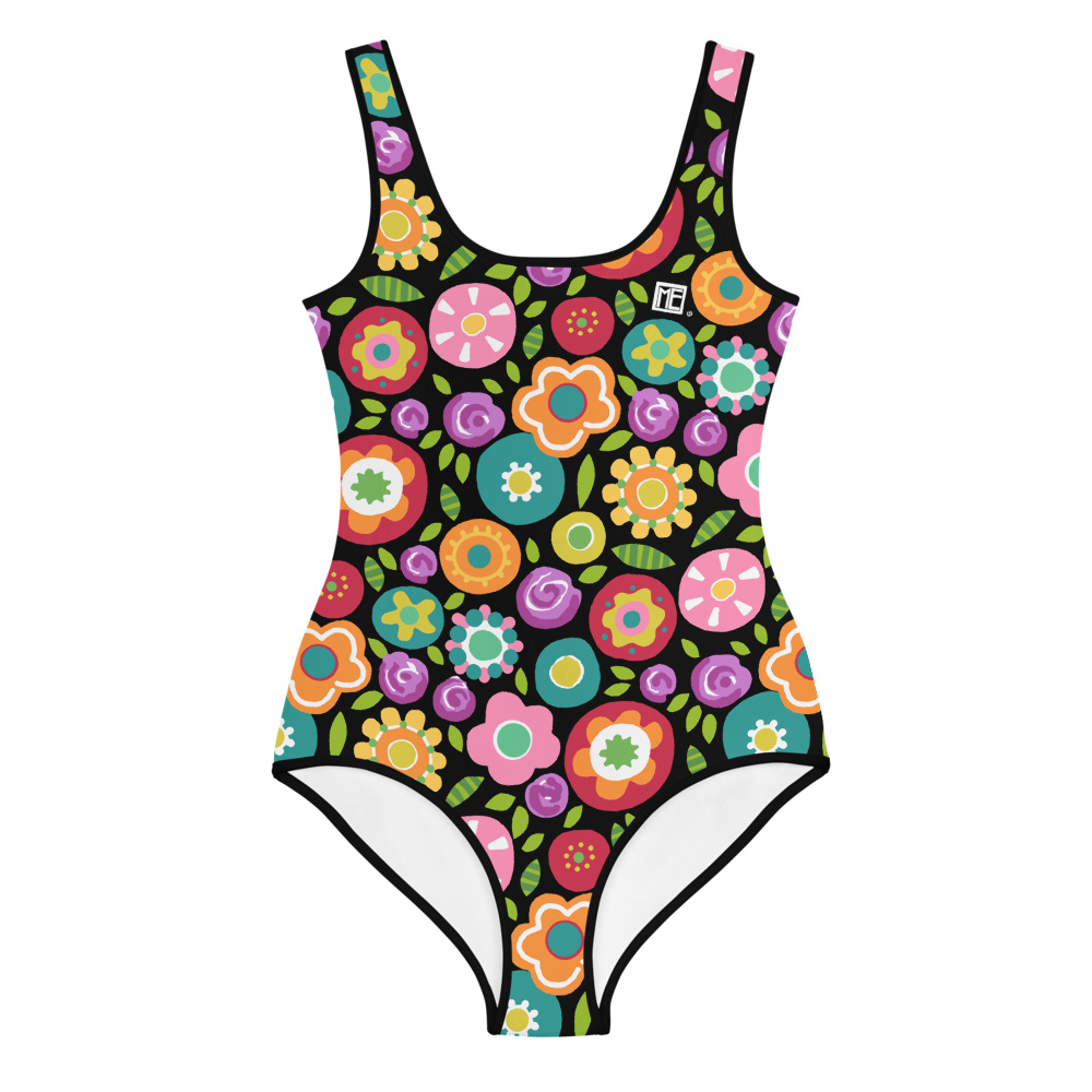 Rainbow Floral Youth Swimsuit