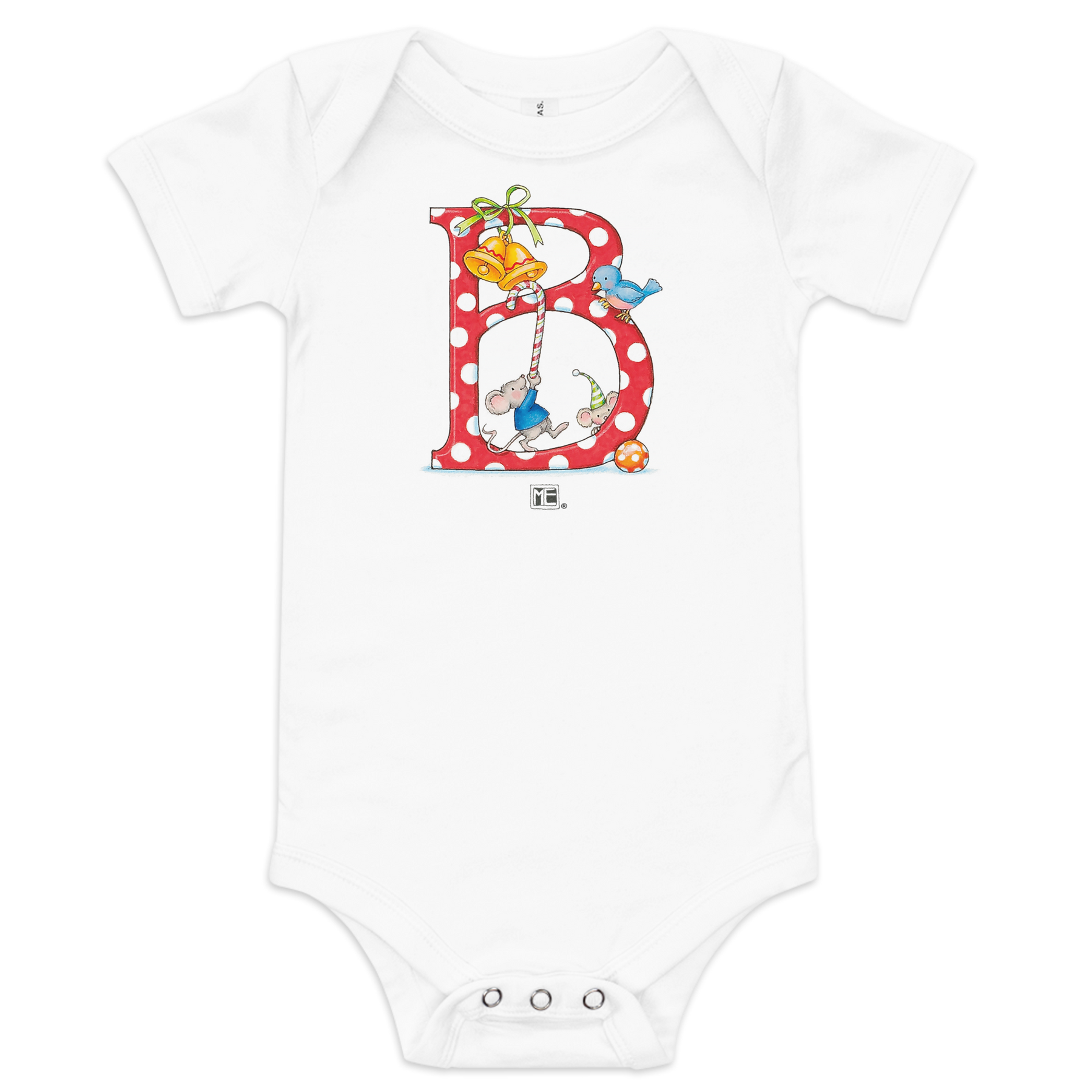 A Merry Little Christmas Letter B Infant Bodysuit