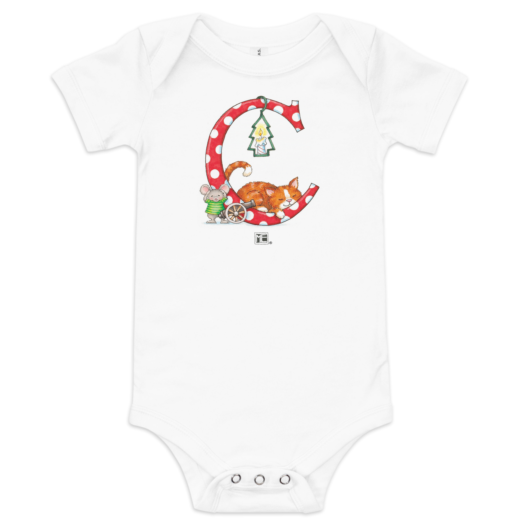 A Merry Little Christmas Letter C Infant Bodysuit