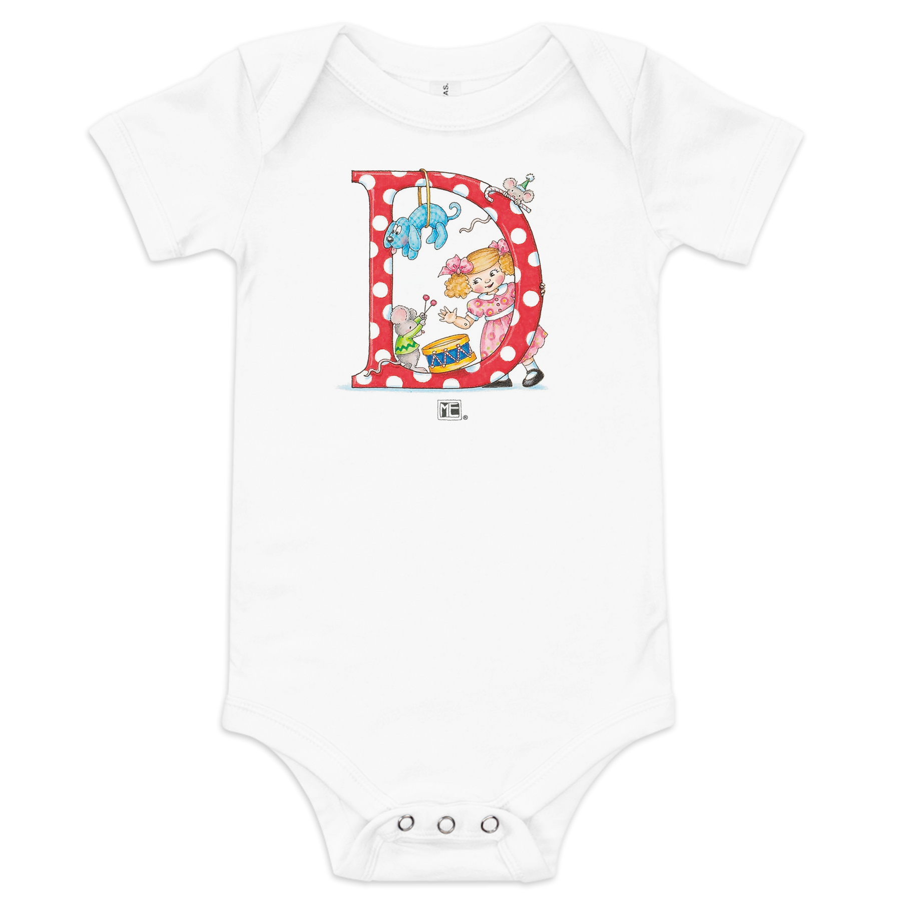 A Merry Little Christmas Letter D Infant Bodysuit