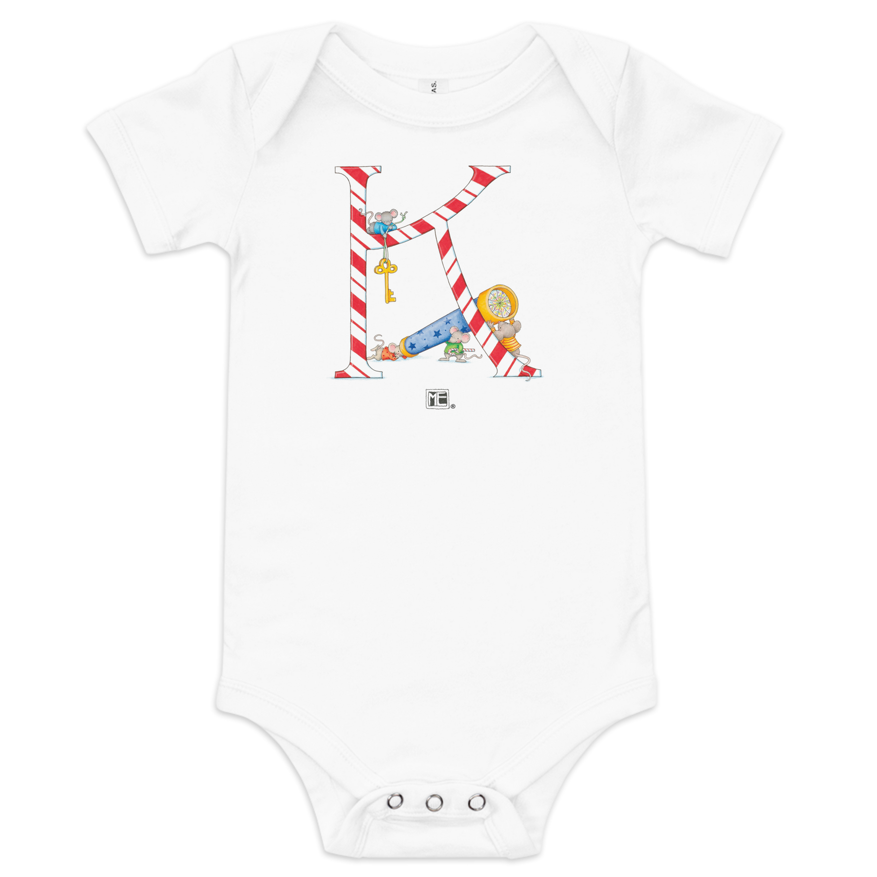 A Merry Little Christmas Letter K Infant Bodysuit