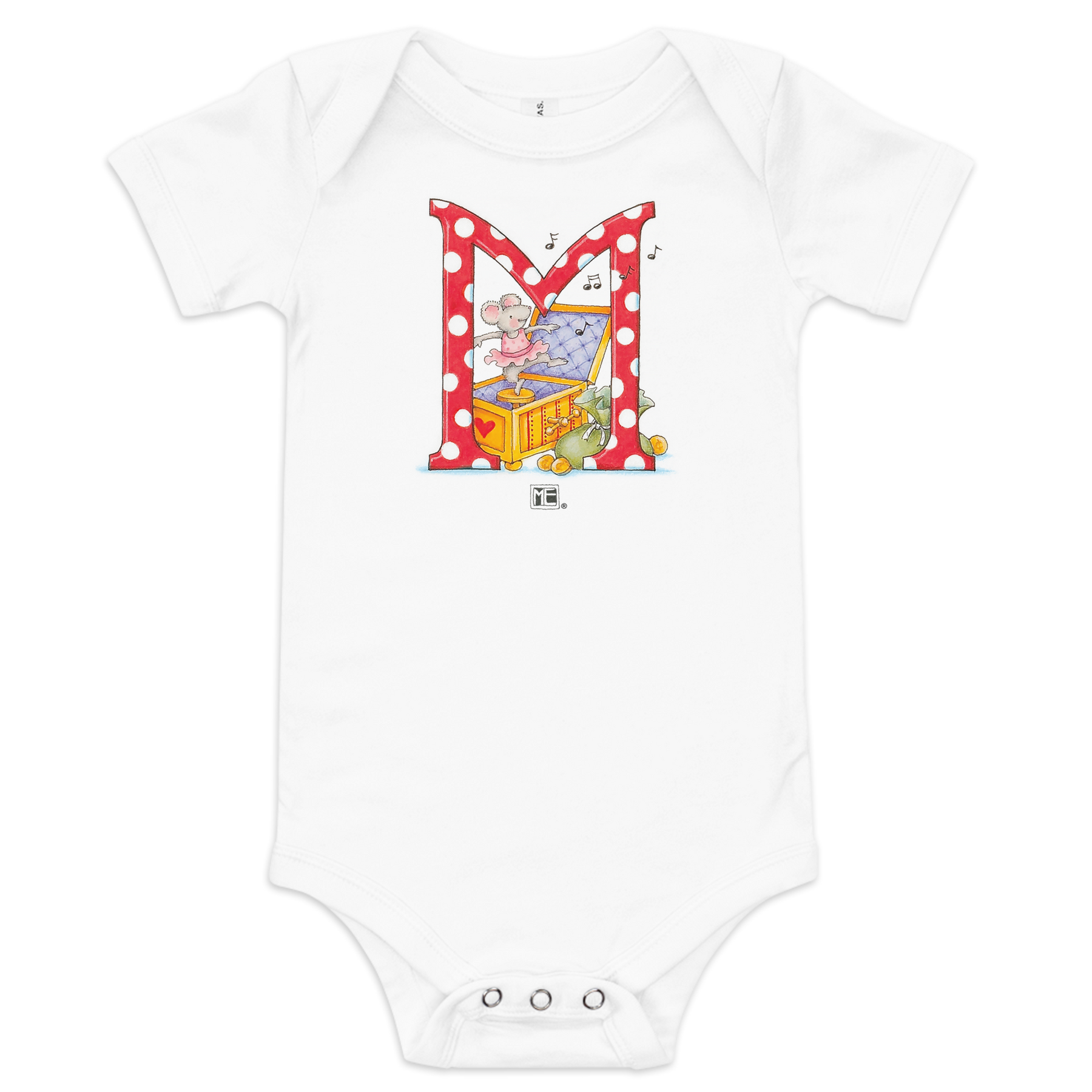 A Merry Little Christmas Letter M Infant Bodysuit