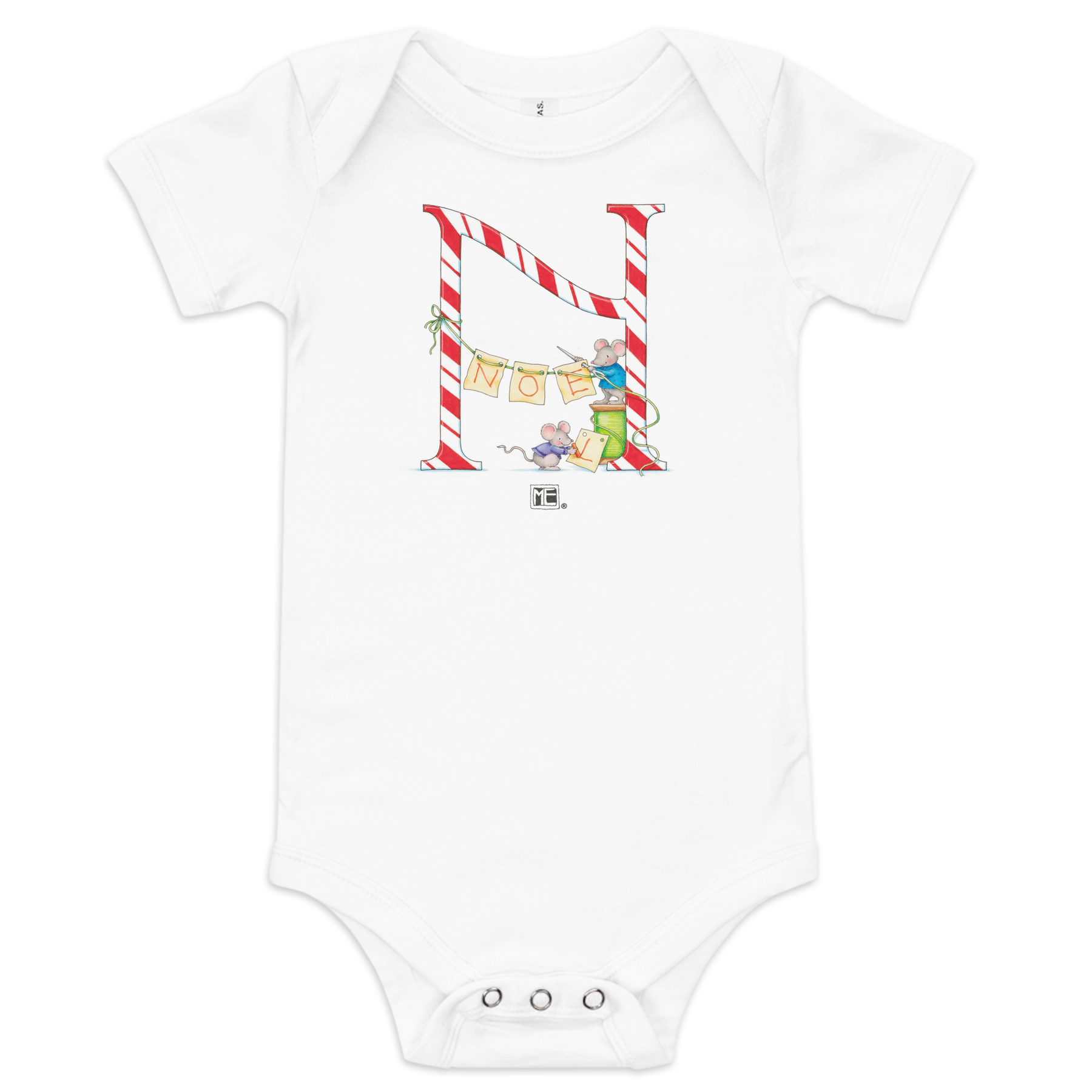 A Merry Little Christmas Letter N Infant Bodysuit