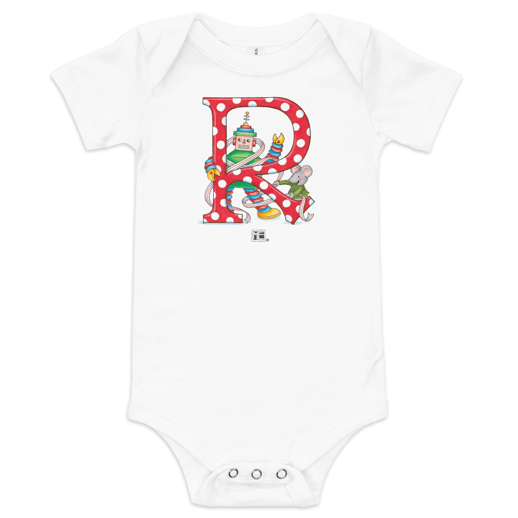 A Merry Little Christmas Letter R Infant Bodysuit