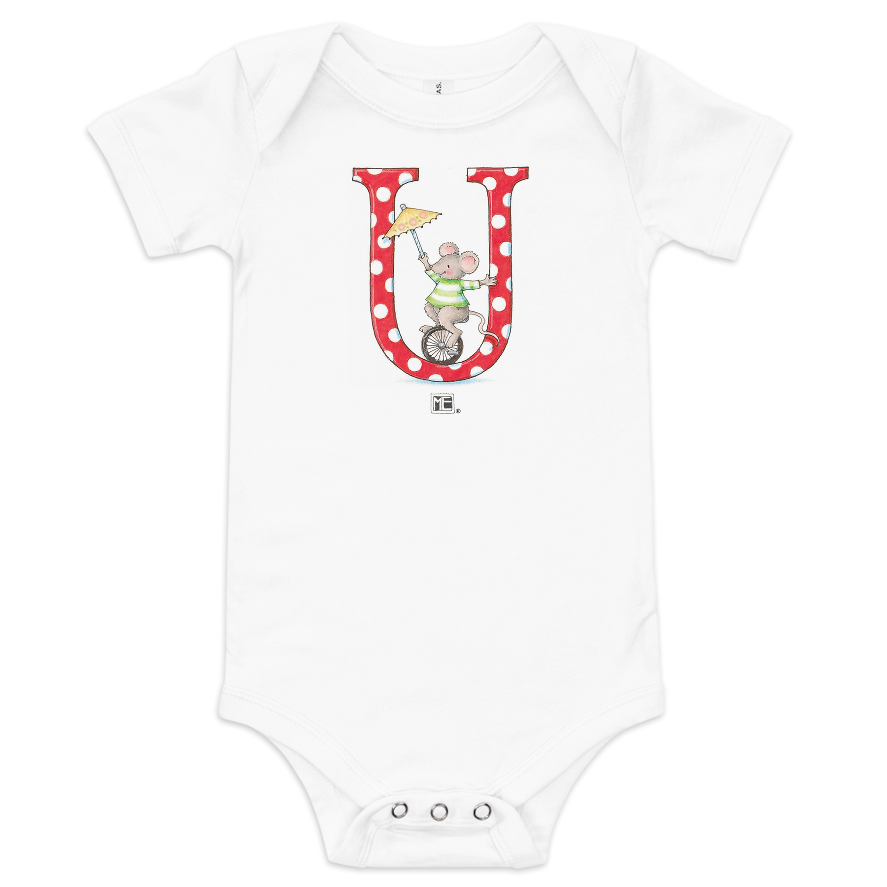 A Merry Little Christmas Letter U Infant Bodysuit