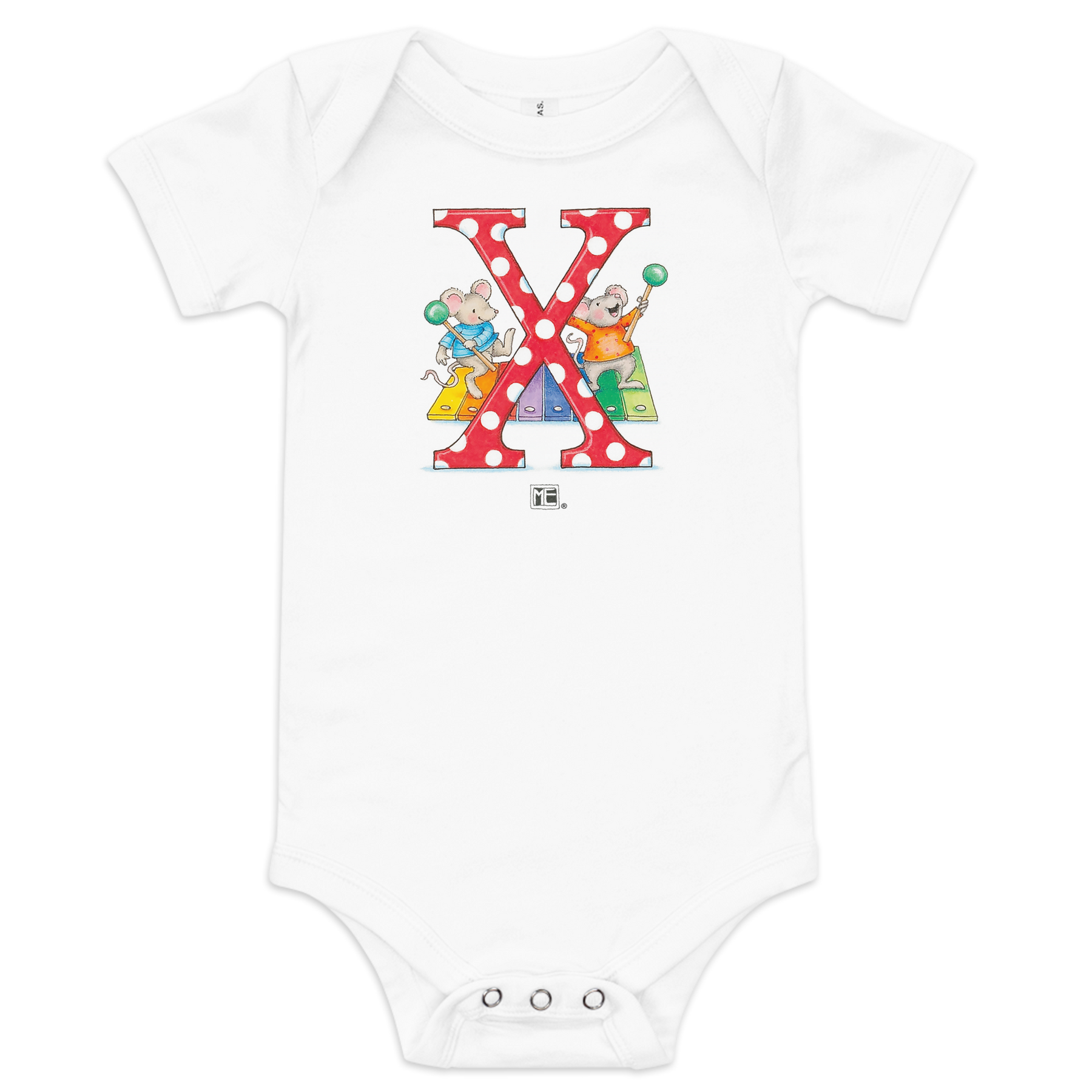 A Merry Little Christmas Letter X Infant Bodysuit