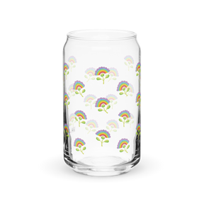 Rainbows in Bloom Can-Shaped Glass