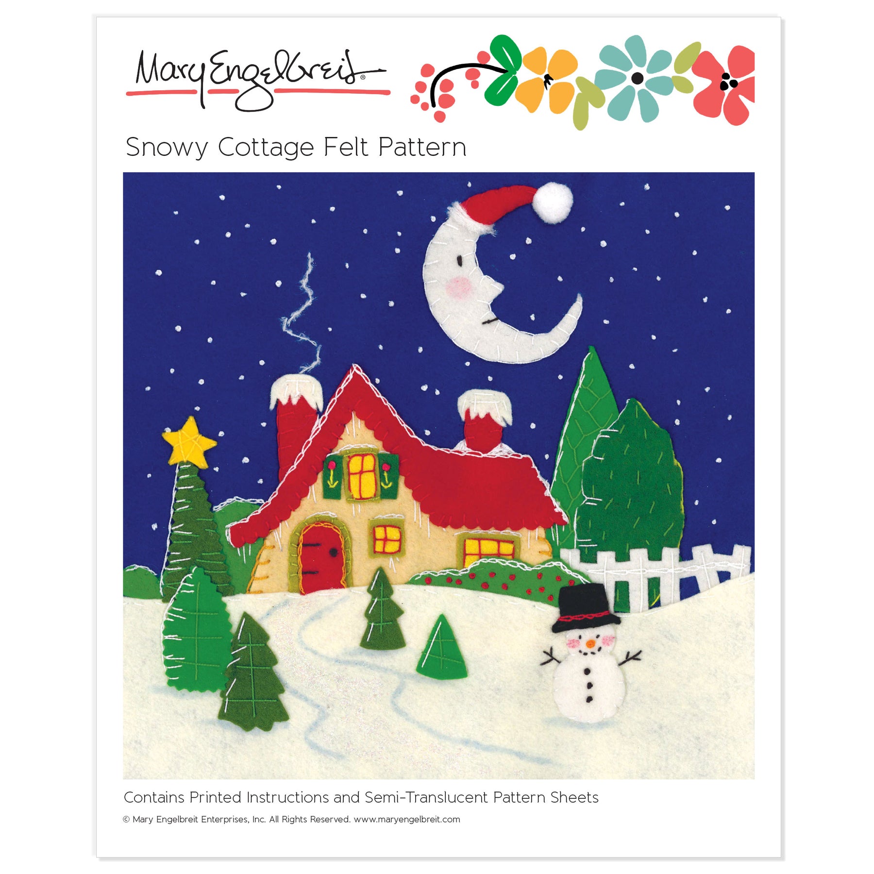 Snowy Cottage Felt Pattern