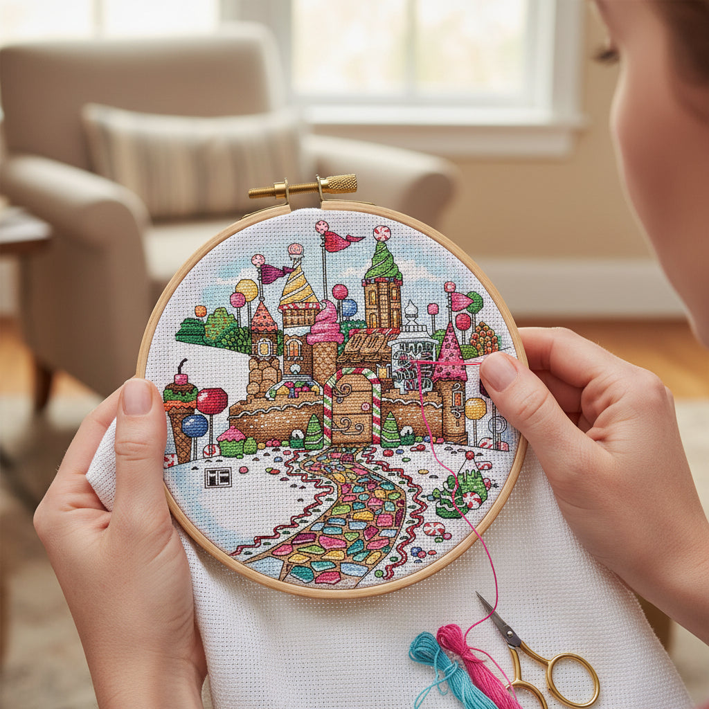 Candy Castle Cross Stitch Leaflet