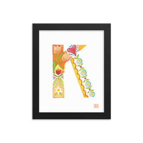 Alphabet Garden Letter K Framed Print