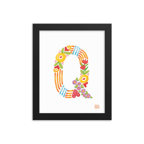 Alphabet Garden Letter Q Framed Print