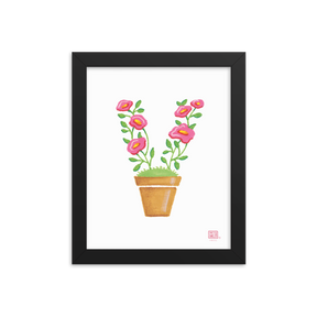 Alphabet Garden Letter V Framed Print