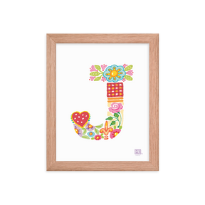 Alphabet Garden Letter J Framed Print