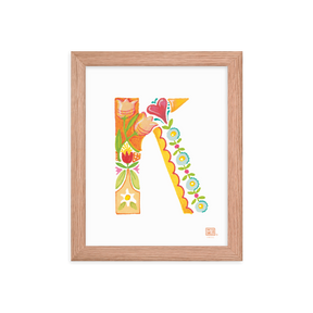 Alphabet Garden Letter K Framed Print