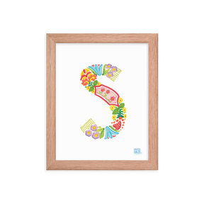 Alphabet Garden Letter S Framed Print