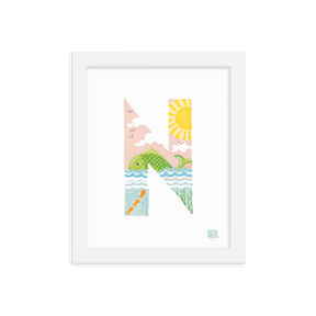 Alphabet Garden Letter N Framed Print