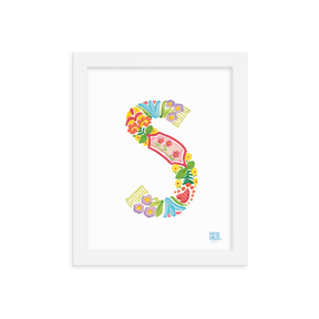 Alphabet Garden Letter S Framed Print