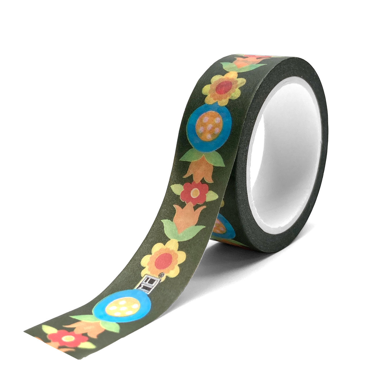 Green Flowers Washi Tape