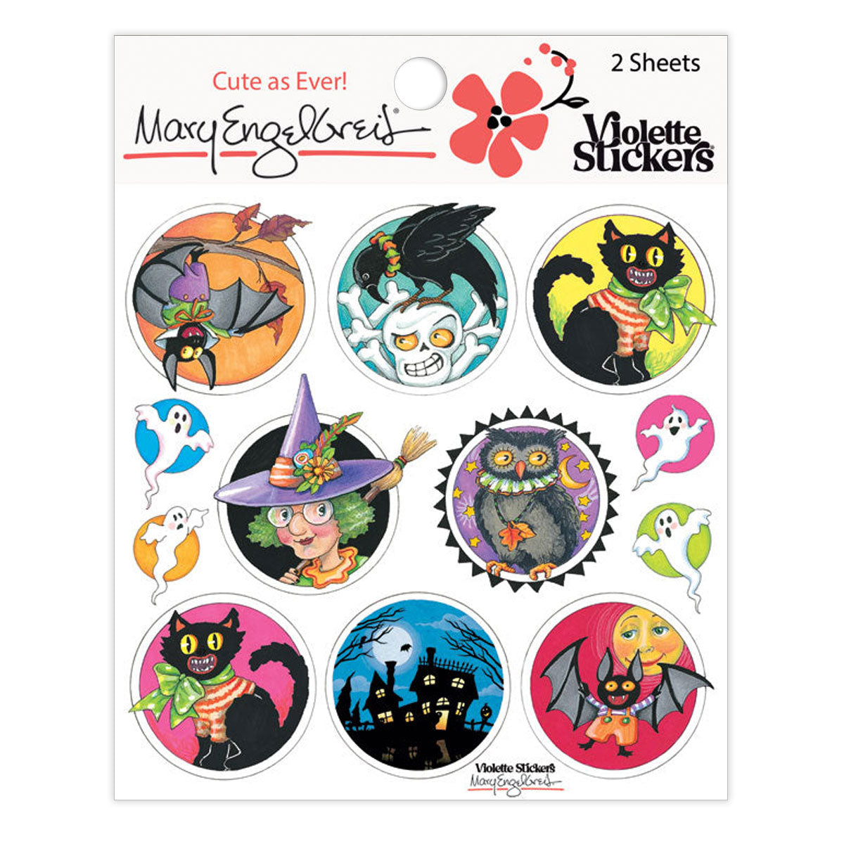 Mary's Halloween Caps Sticker Sheet