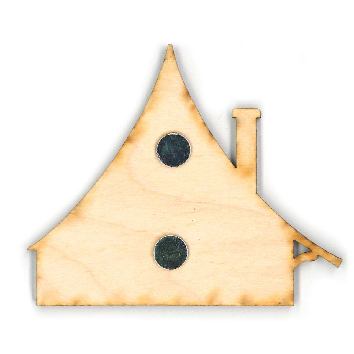 Slant Roof Cottage Wooden Magnet