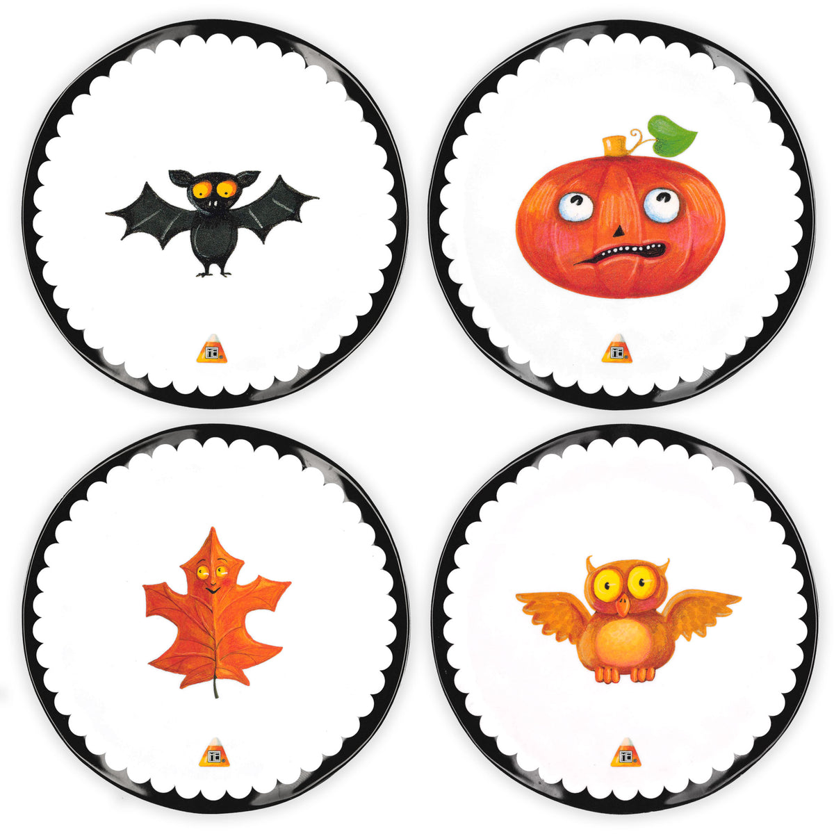 Halloween Character Plate Set, 4 assorted