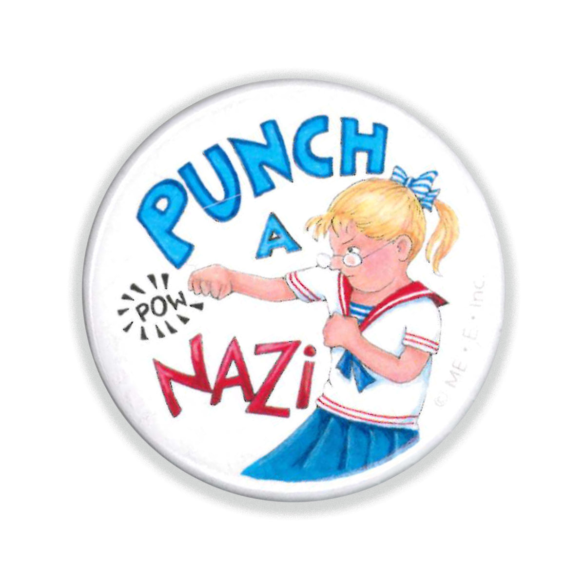 Punch a Nazi Button Pin