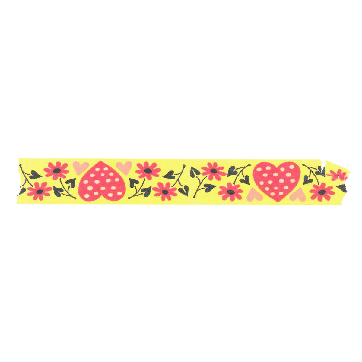 Daisy Hearts Yellow Washi Tape