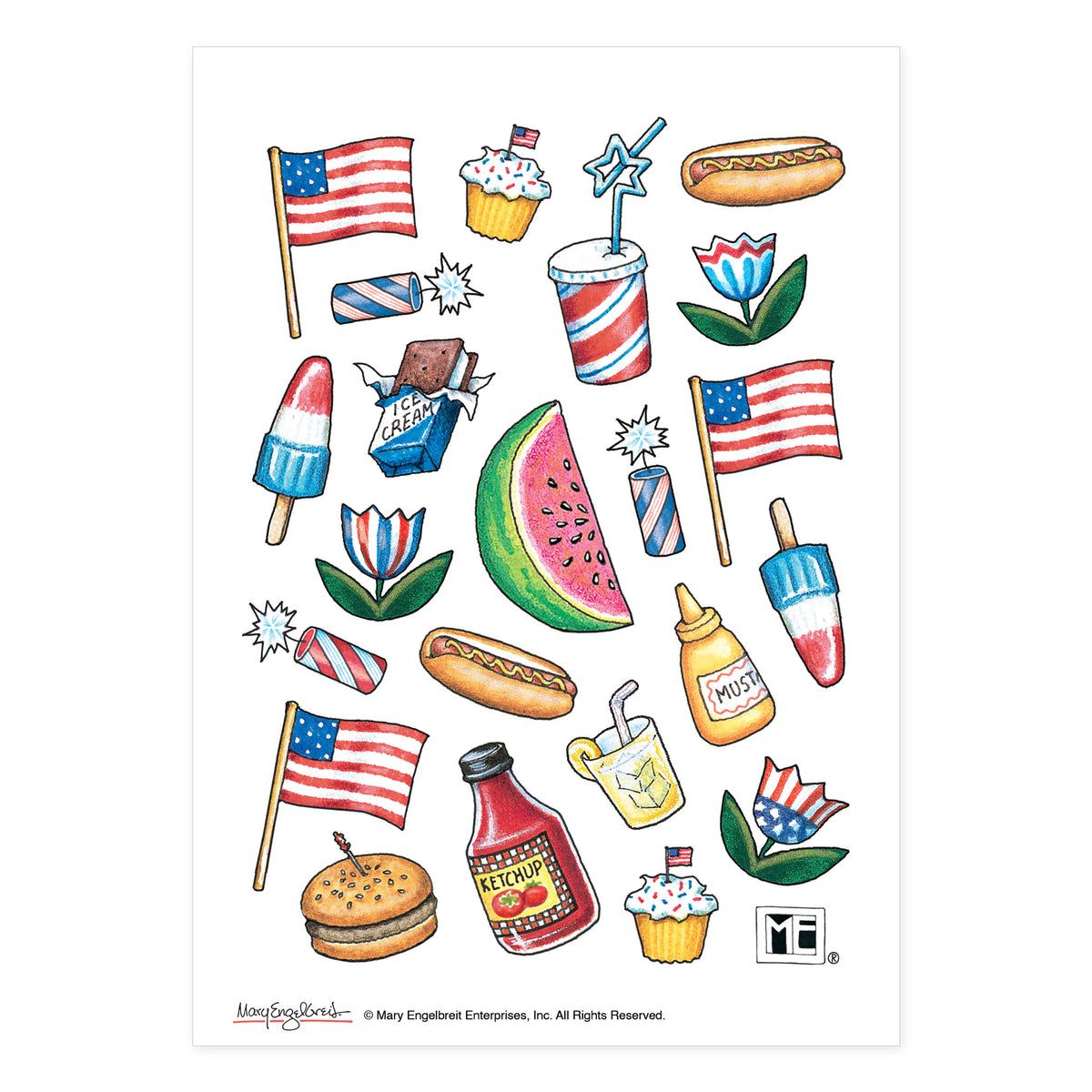 Patriotic Summer Sticker Sheet