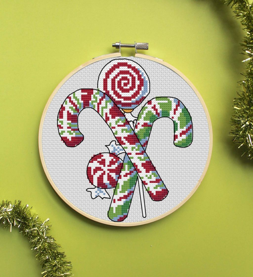 Candy Canes Counted Cross Stitch Leaflet